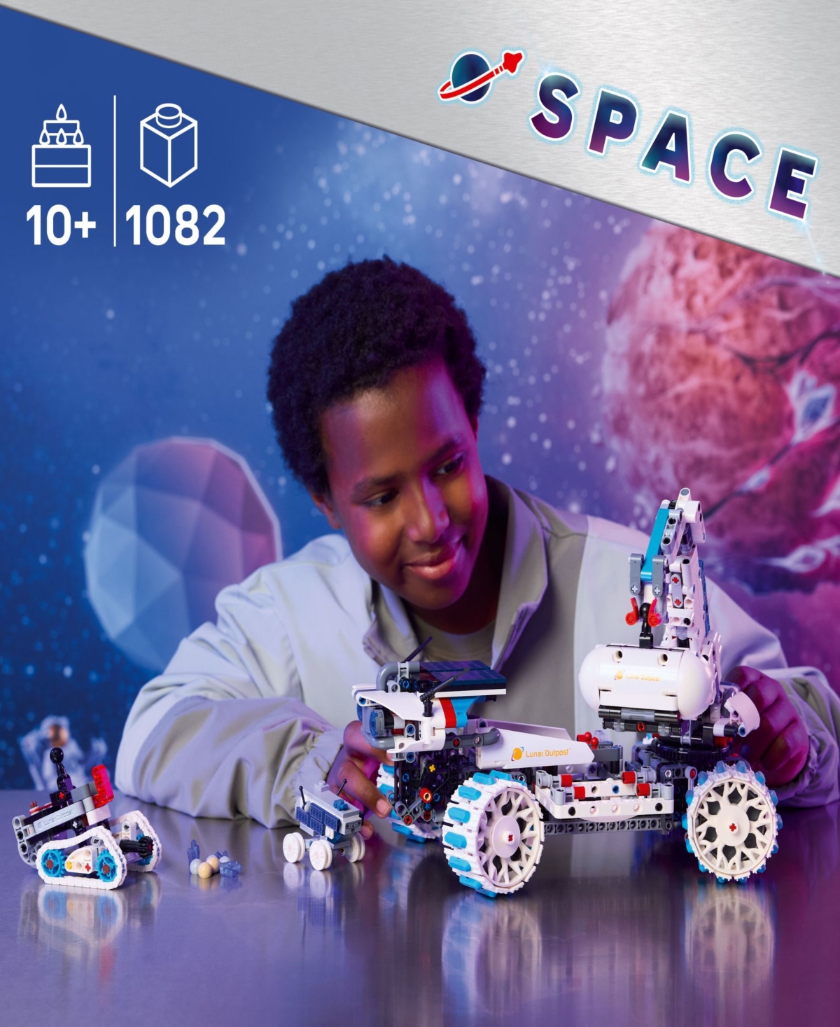 Lego Technic Lunar Outpost Moon Rover Space Vehicle 42211, 1082 Pieces In Multi