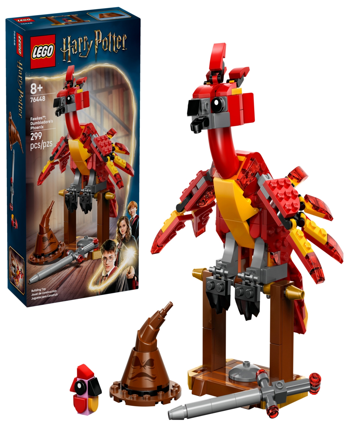 Lego Harry Potter Fawkes Dumbledore's Phoenix 76448 Toy Building Set, 299 Pieces In Multi