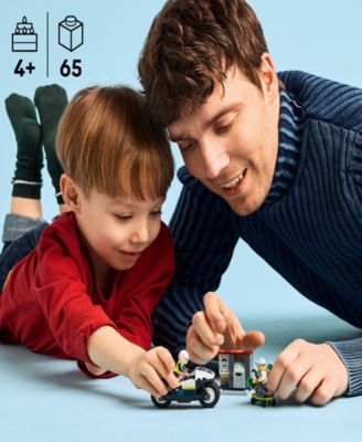 City Police Motorcycle Chase 60455 Toy Building Set, 65 Pieces