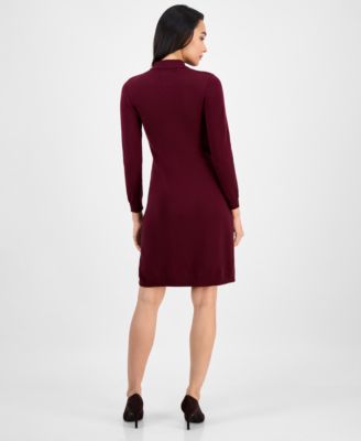 Petite Cable-Knit Half-Zip Sweater Dress