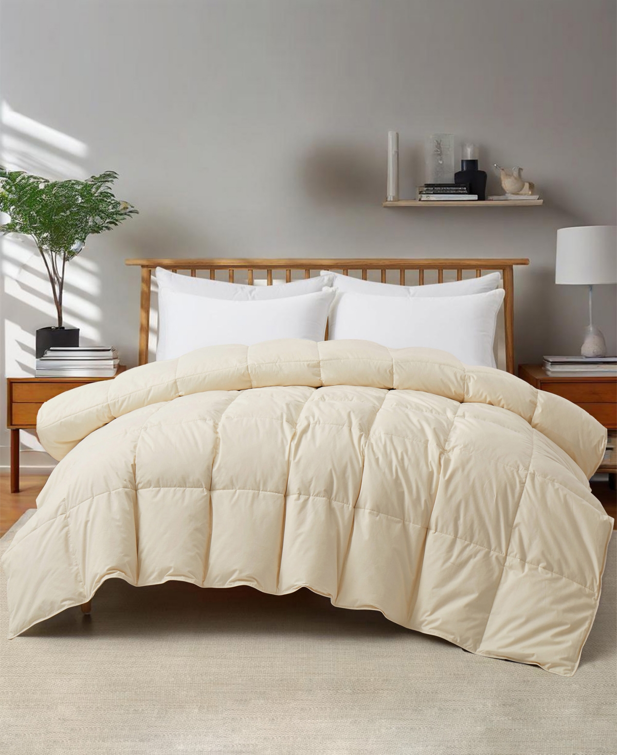 Unikome Luxurious Comfort Cotton Goose Down Feather Comforter