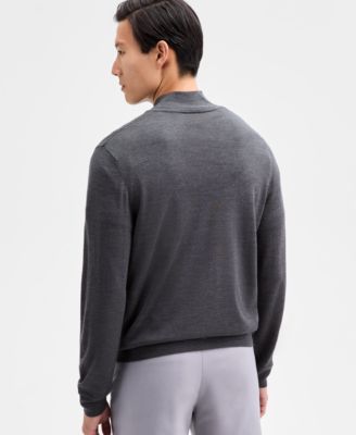 Men's Long Sleeve Merino Quarter-Zip Sweater, Macy's Exclusive