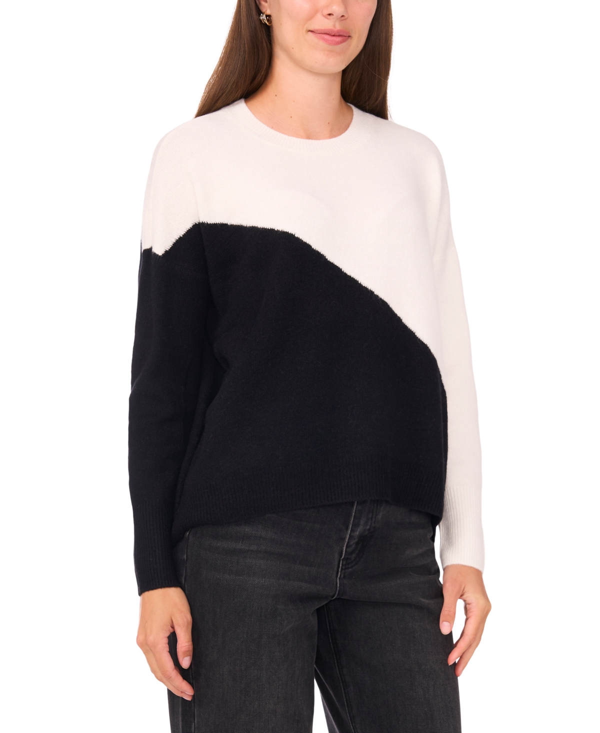Sam & Jess Women's Vertical Colorblock Sweater In Multi