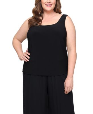 Plus Size 3/4-Sleeve Textured Jacquard Top and Jacket Twinset