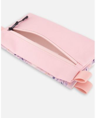 Girl Double Pencil Case Lilac Retro Flower Print - Toddler|Child