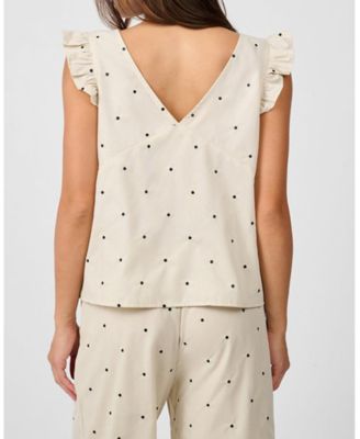 Women's Ruffle Sleeve Boxy Top