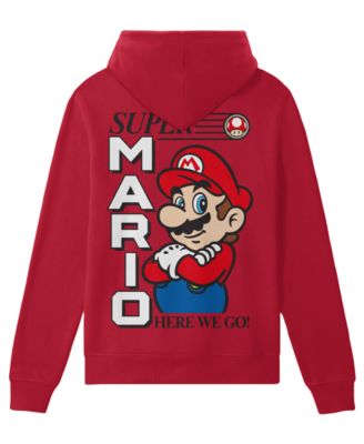 Hybrid - Men's Super Mario Front and Back Print Fleece Hoodie