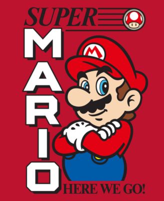 Men's Super Mario Front and Back Print Fleece Hoodie