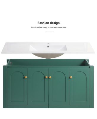 48" Vanity Set With Ceramic Sink, 4 Soft-Close Doors & 2 Drawers, Spacious Bath Storage