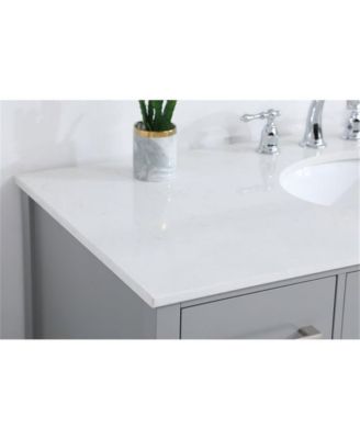 48" Grey Bathroom Vanity with Carrara Marble Top & Backsplash, Soft-Close Doors & Dovetail Drawers, Brushed Nickel