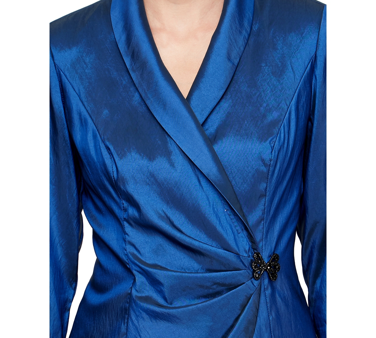 Alex Evenings Women's Collar And Decorative Top In Blue