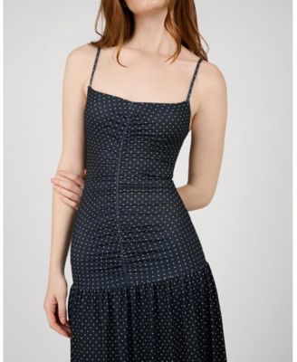 Women's Ruched Front Scoop Maxi Dress