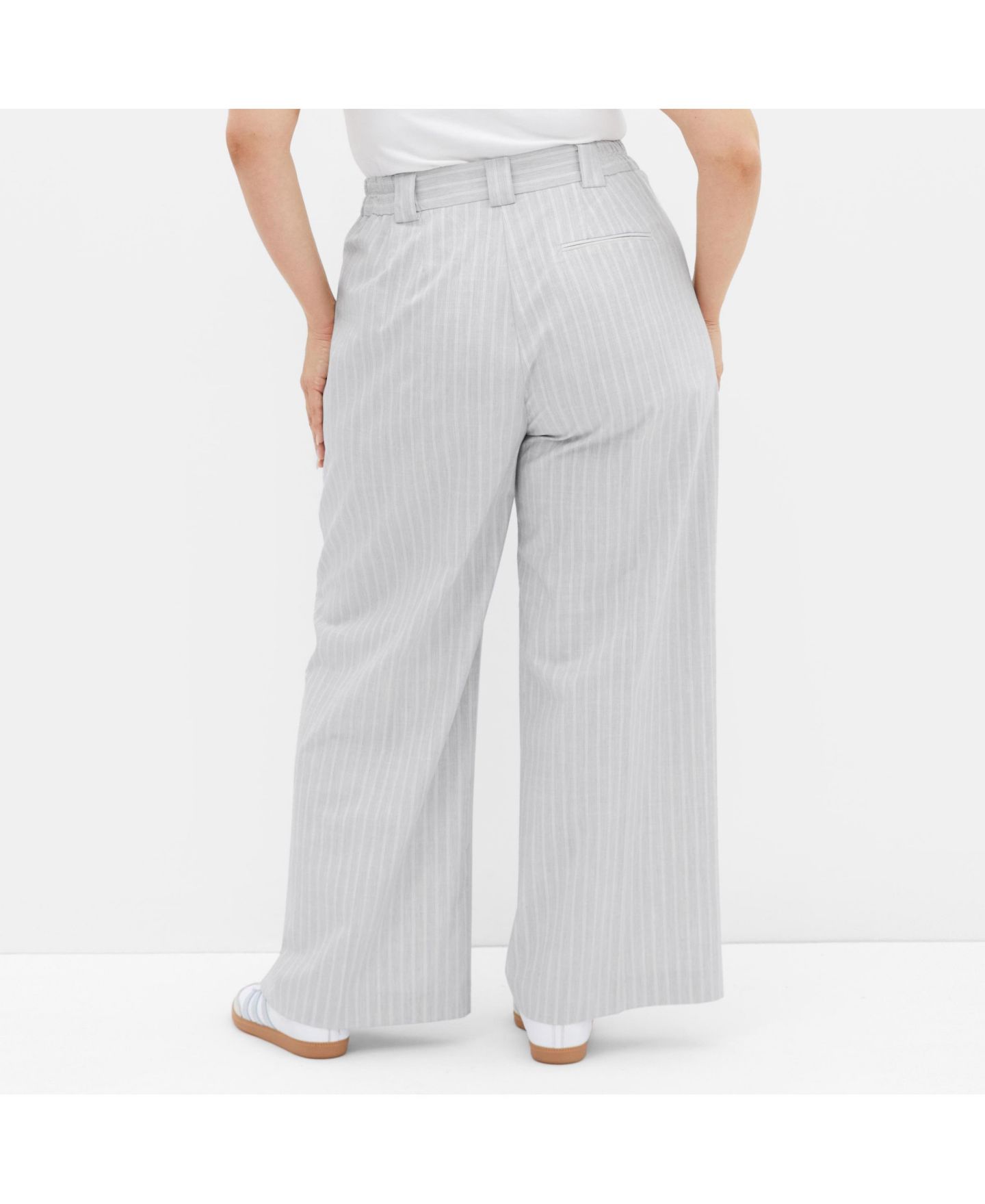 Женские брюки CITY CHIC Plus Size Jazmin Straight, цвет: Серебряный полосатый — фото 2