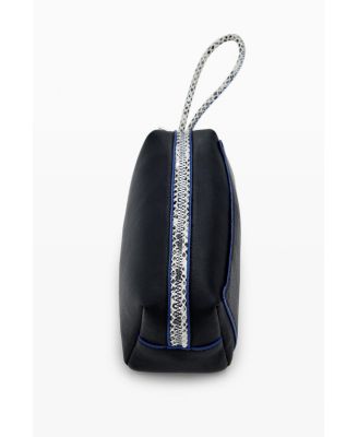 Women's Medium faux leather toiletry bag with contrasts