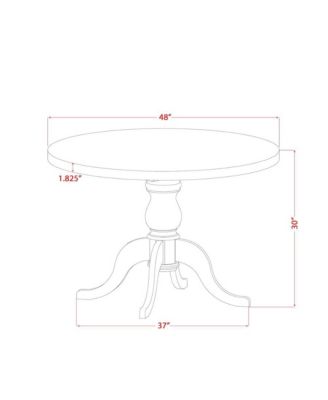 5-Pc Kitchen Table Set A Pedestal Dining Table, 4 Grey Fabric Dining Chairs