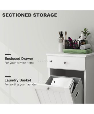 Tilt Out Laundry Hamper, Laundry Hamper Cabinet with Drawer