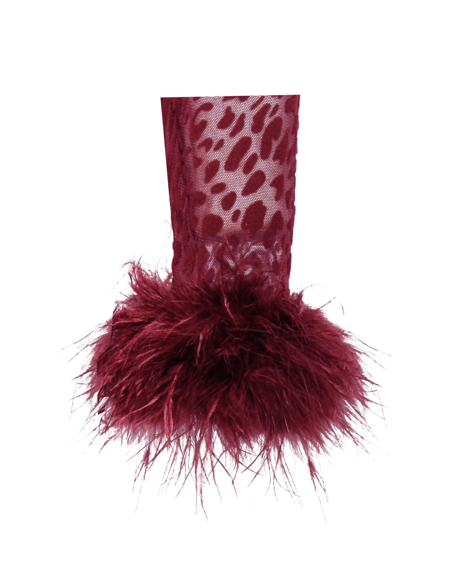 Women's Patricia Burgundy Leopard Burnout Velvet Mesh Backless Maxi Dress