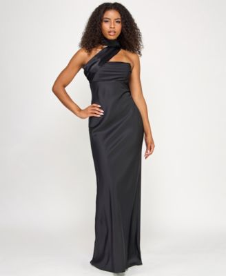 Juniors' Sleeveless Scarf Gown
