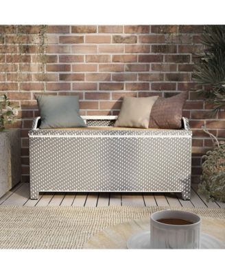 Azur Poolside Outdoor Wicker Metal Storage Bench