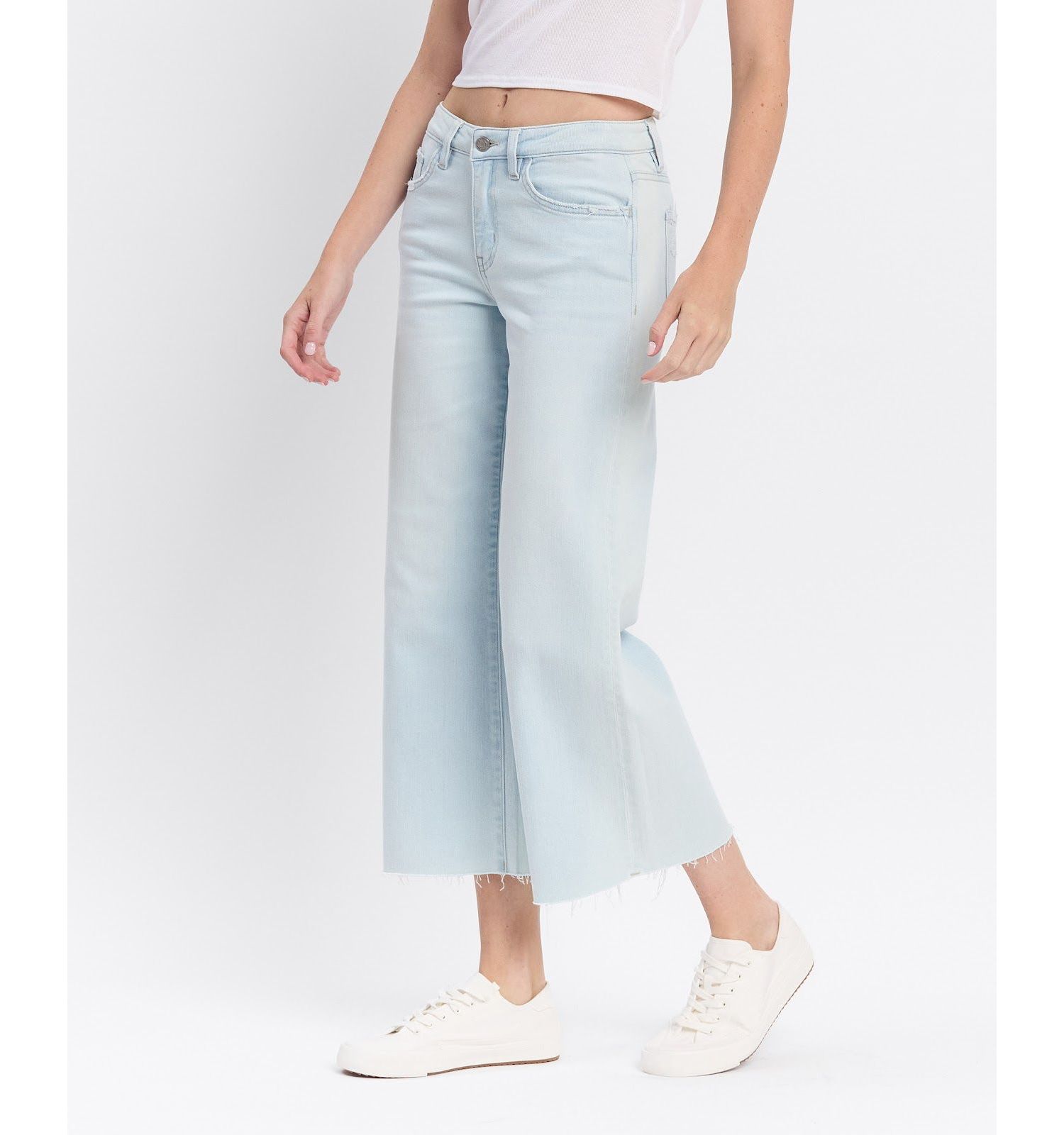 Women's High Rise Crop Wide Leg Jeans