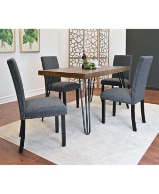 Amisos 5-Pc Dining Set, Hairpin Dining Table with 4 Chairs, Gray