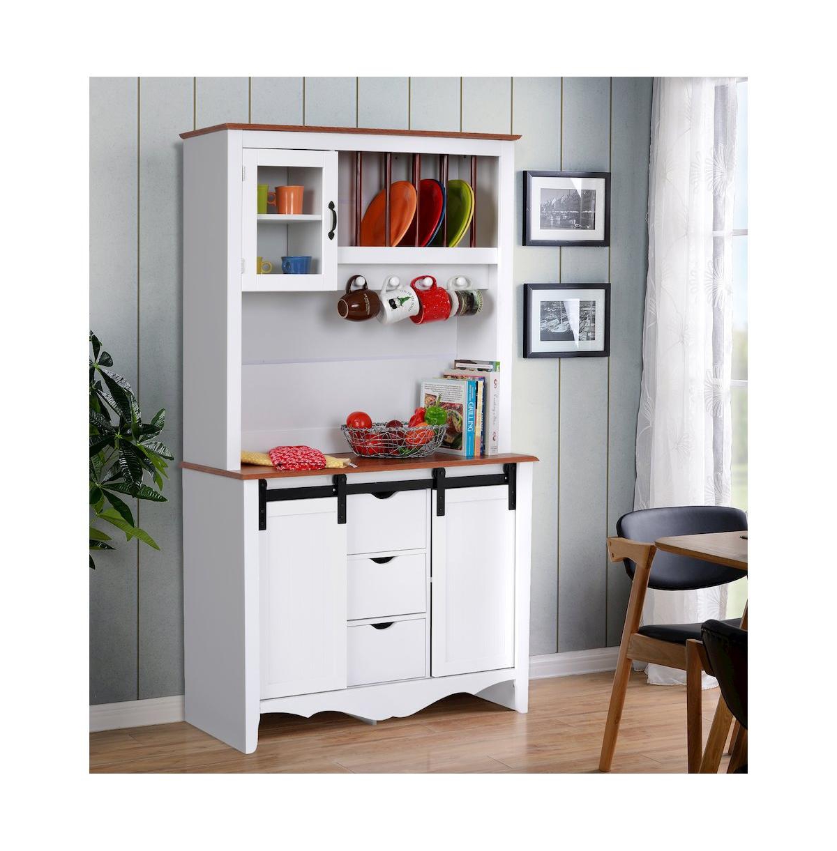 American Furniture Classics Countryside Barn Door Buffet with Two Sliding Barn Doors and Three Drawers