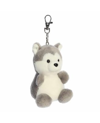 Mini Busky Husky Palm Pals Adorable Clip-On Gray 4"