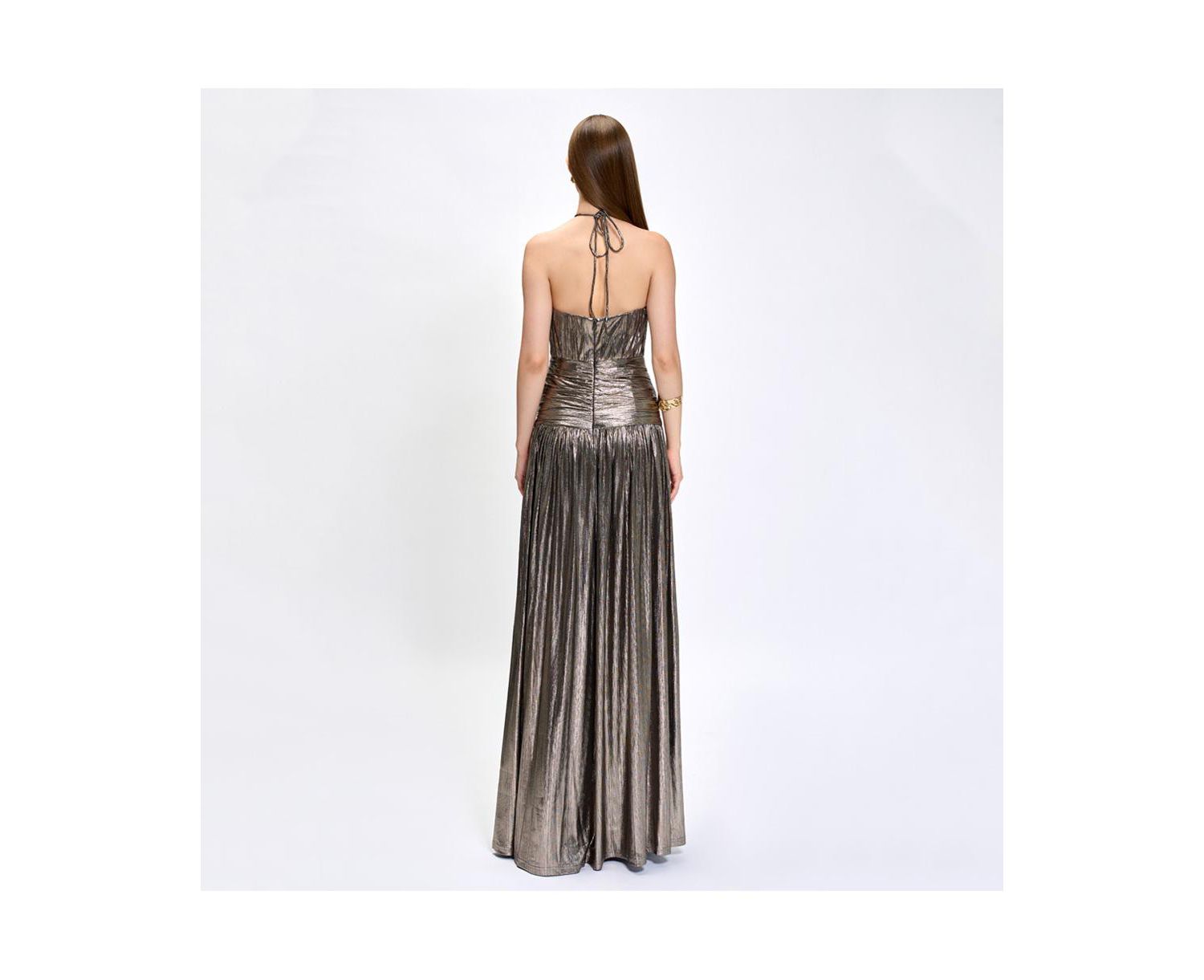 Women's Aisha Ruched High Neck Gown