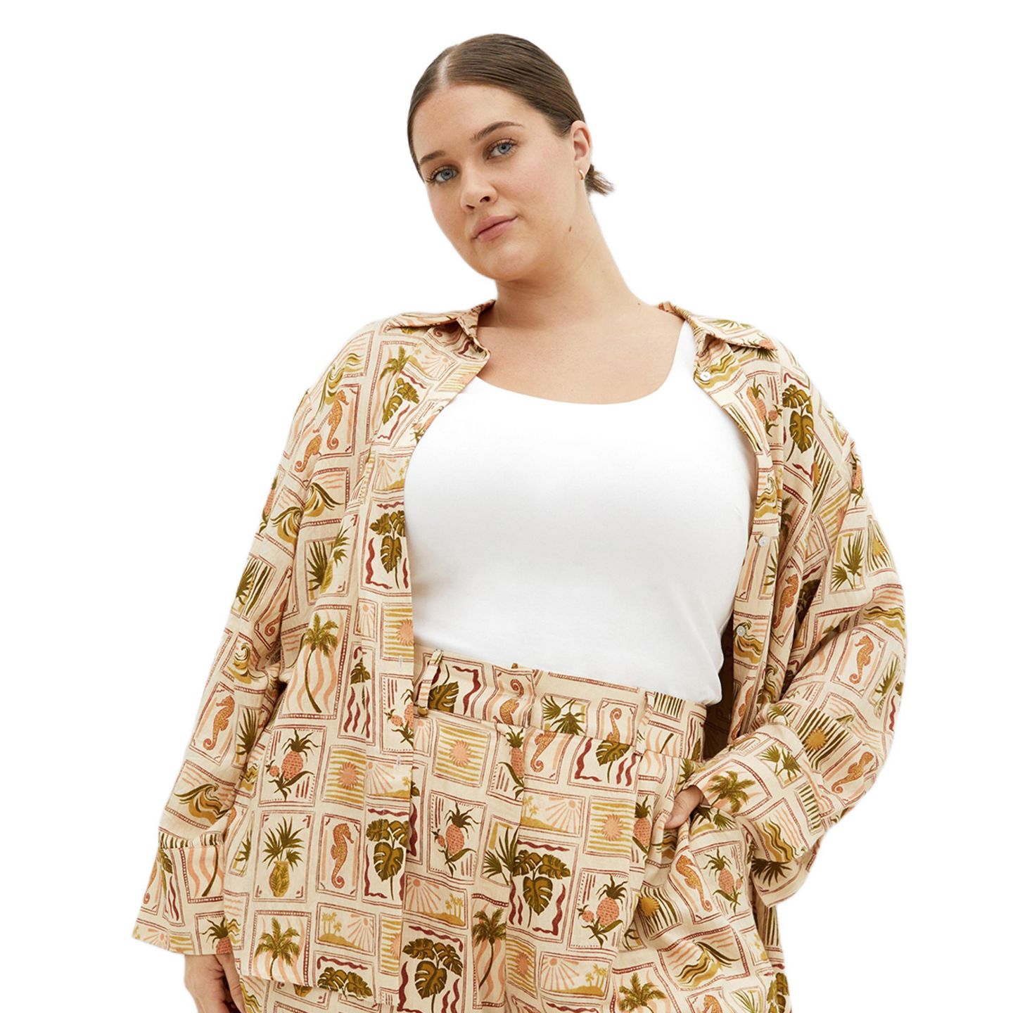 Женская рубашка CITY CHIC Bella Print, цвет: Cool Tropics — фото 1