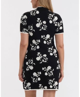 Women's Floral Short Sleeve Sweater Dress