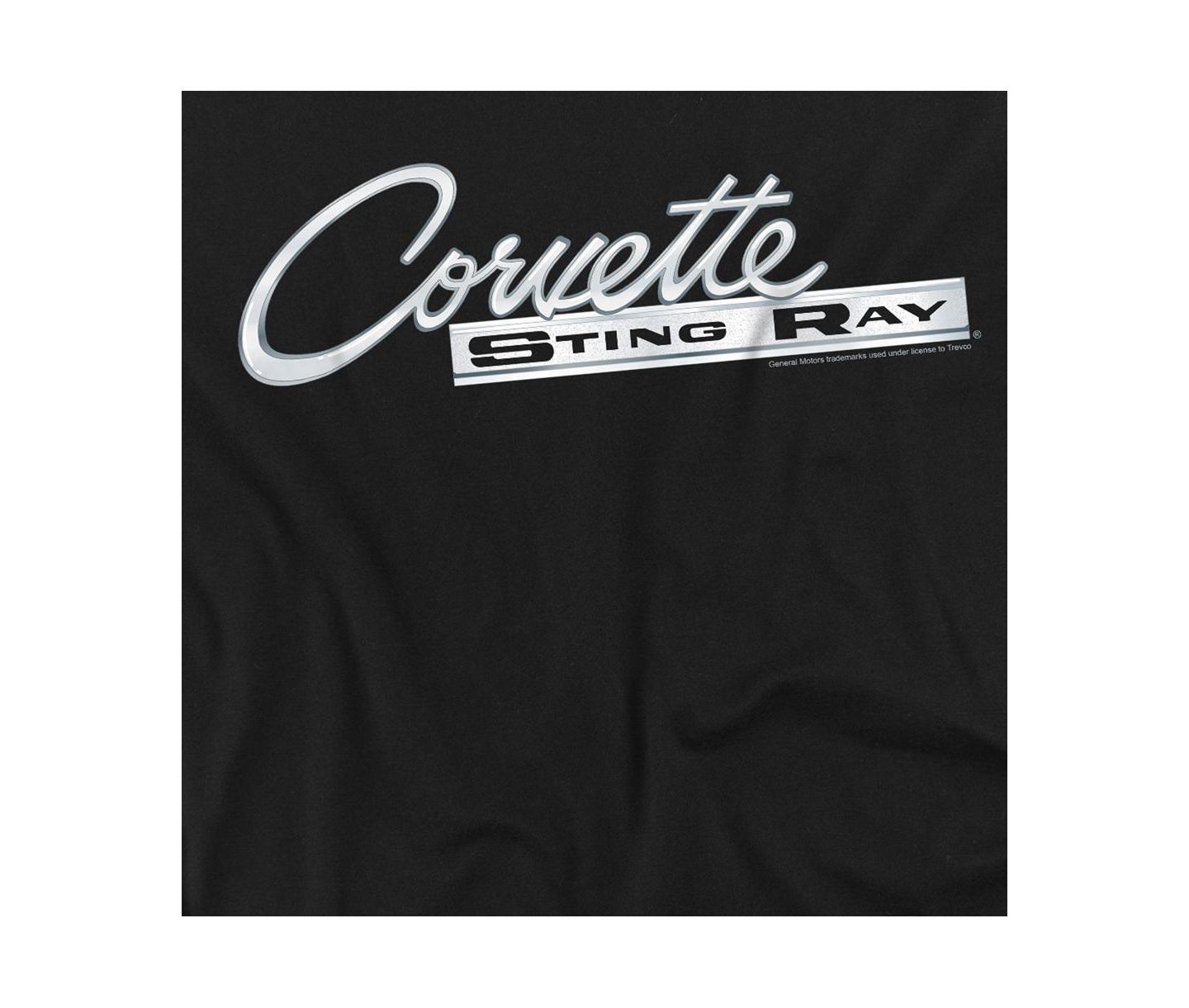 Мужская футболка Corvette Big & Tall Chevrolet Chrome Stingray Logo, цвет: Чёрный — фото 2