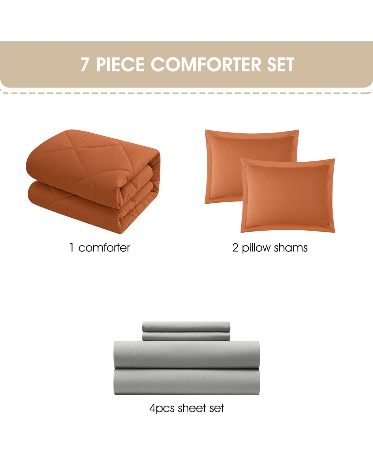 Stratford Park Arelia Geometric 7-pc. Comforter Set, Full In Orange