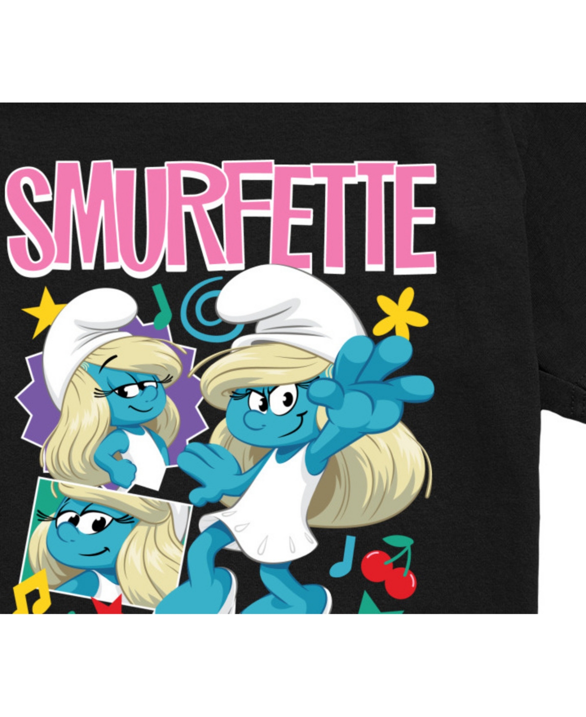 Smurfs Big Boys Bold Poses Graphic T-shirt In Black