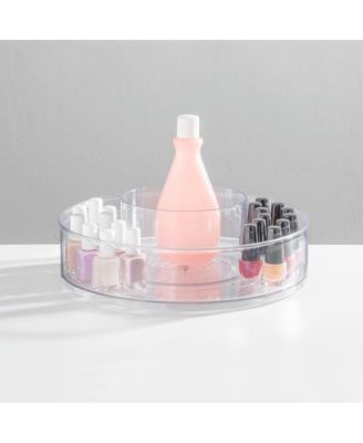 12-inch Divided Lazy Susan for Bathroom Storage - Clear