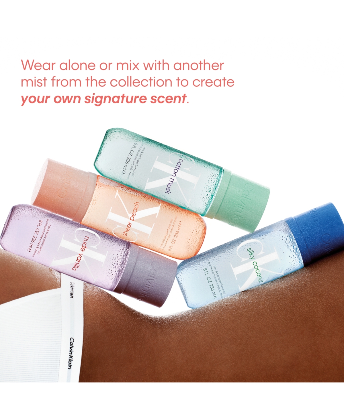 Calvin Klein Ck Sheer Peach Hair & Body Perfume Mist In Transparent