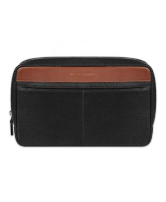 Cole Haan - Men's Two Tone Top Zip Leather Toiletry Bag