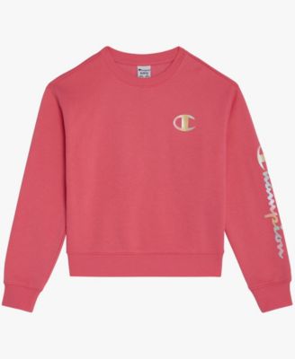 Champion - Big Girls Pullover Crewneck Sweatshirt