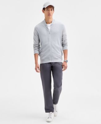 Men's Piqué Knit Bomber Jacket, Created for Macy's