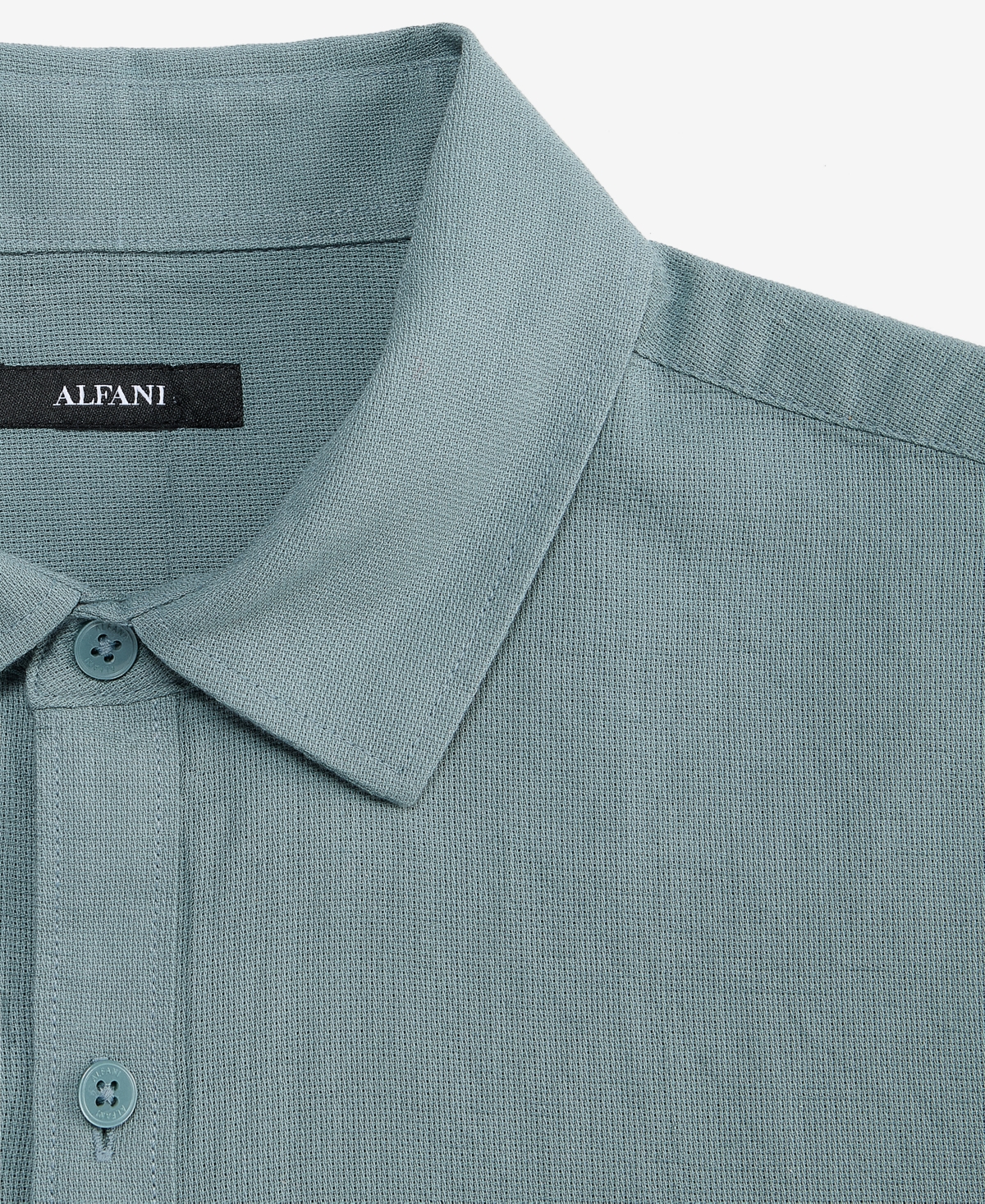 Alfani Men's Short-sleeve Solid Textured Shirt, Created For Macy's In Green