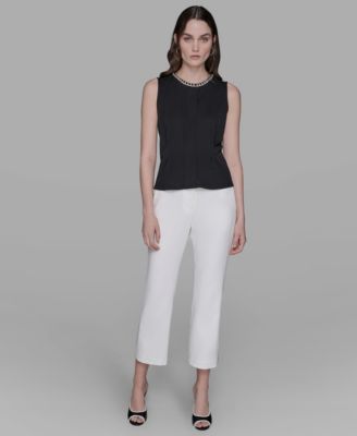 Women's Embellished Pleated Top