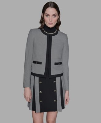KARL LAGERFELD PARIS - Women's Gingham Framed Jacket