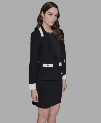 Women's Cotton One-Button Knit Blazer