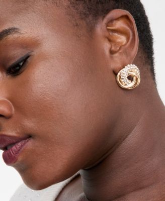 Pav&eacute; Knot Stud Earrings, Macy's Exclusive