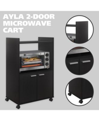 Ayla 2-Door Kitchen Microwave Cart
