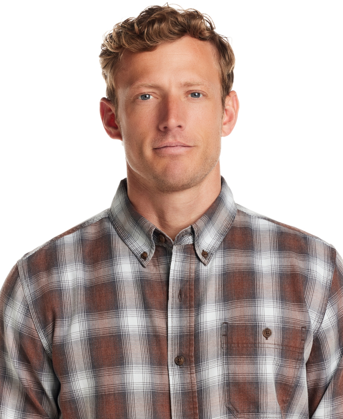 Weatherproof Vintage Men's Long Sleeve Button-down Burnout Plaid Flannel Shirt In Multi