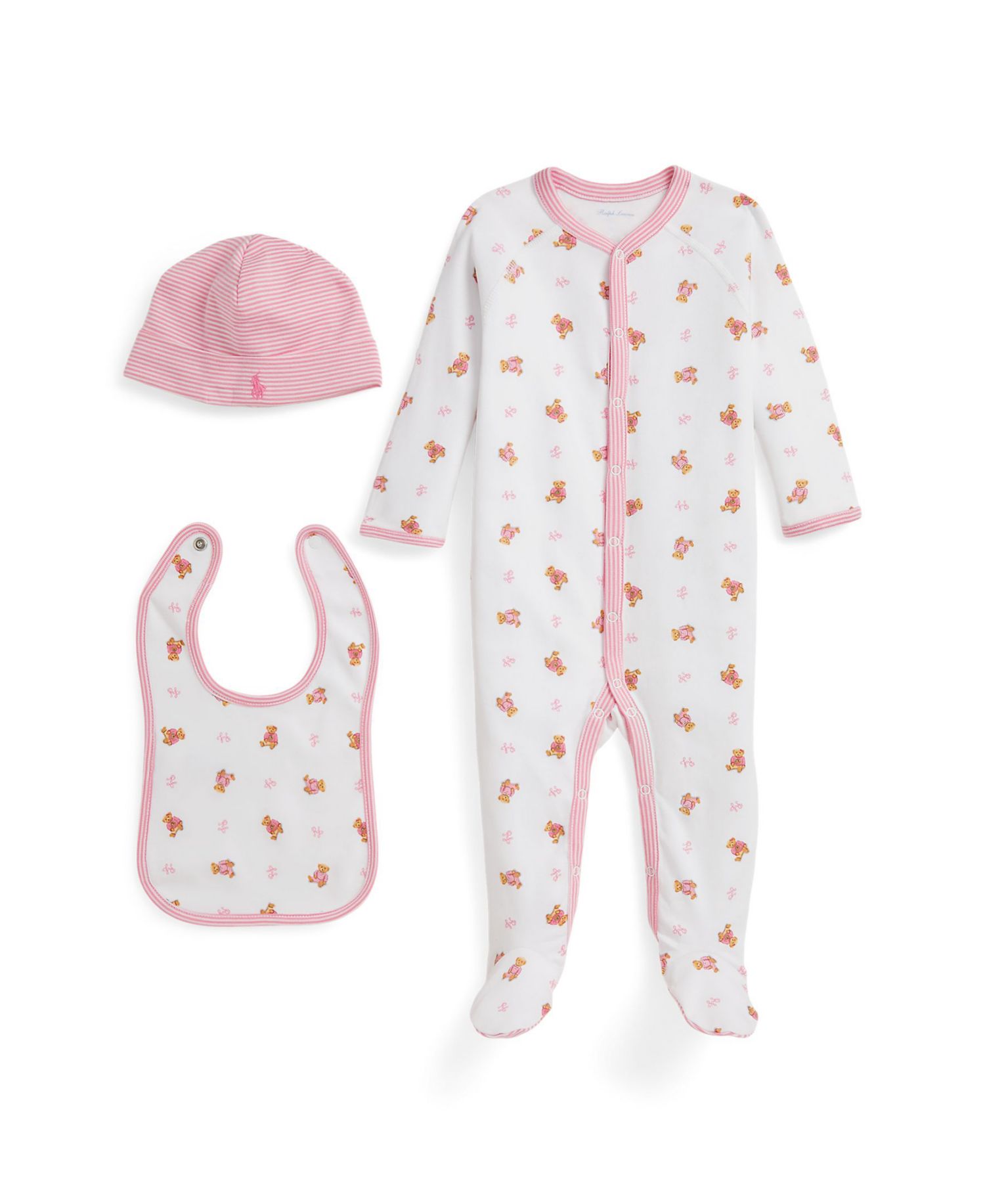 Baby Girls' Polo Bear Cotton 3-Piece Gift Set