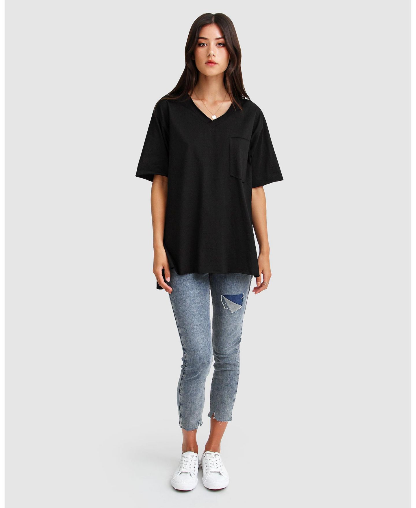 Женская футболка Belle & Bloom Brave Soul Oversized, цвет: Чёрный — фото 4