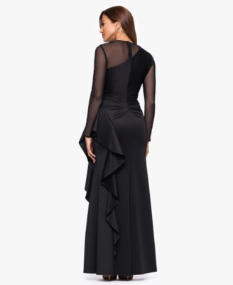 Women's Long Sleeve Scuba Power Mesh Dress