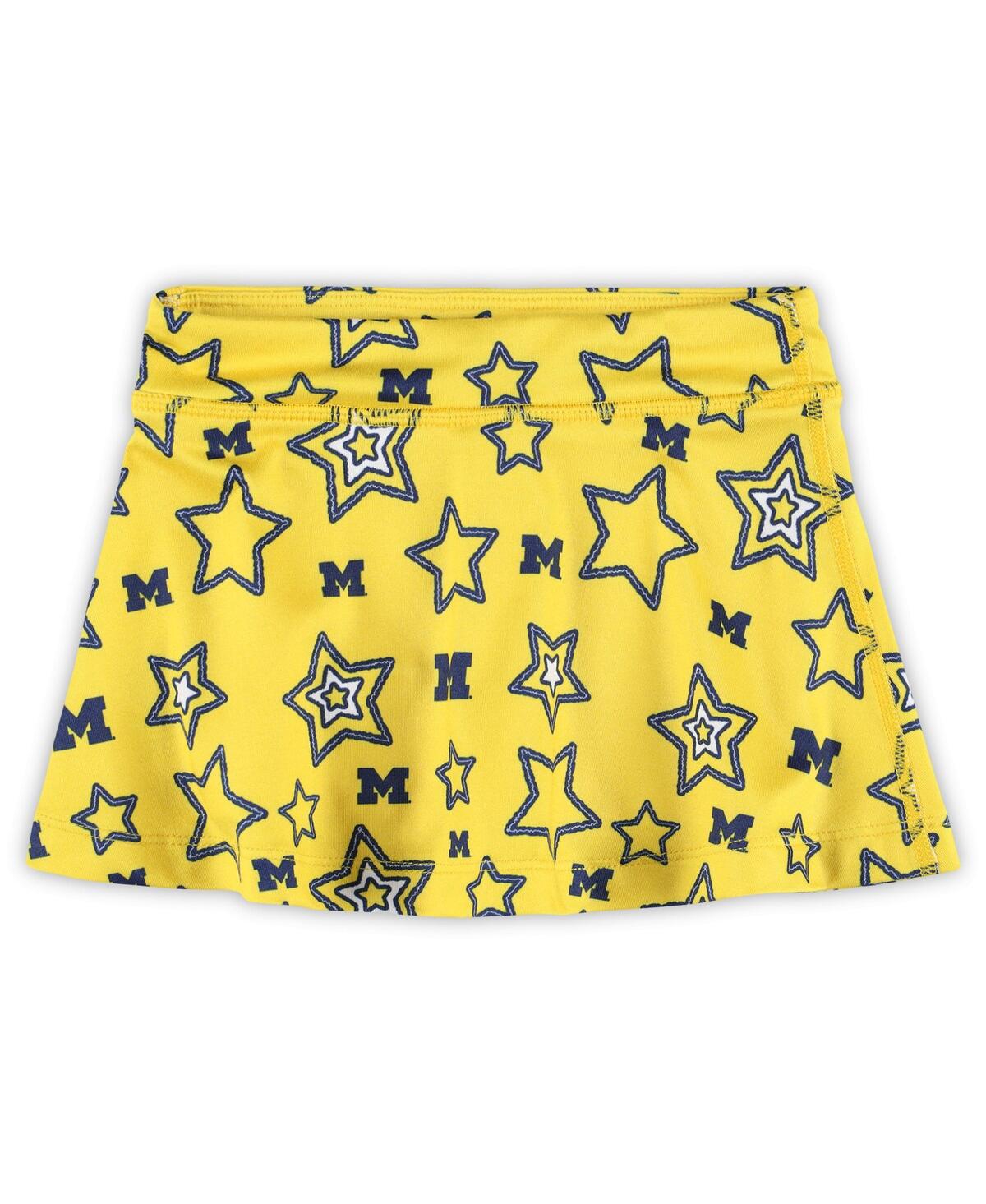 Zoozatz Girls Toddler Maize Michigan Wolverines Star Flowy Skort In Yellow