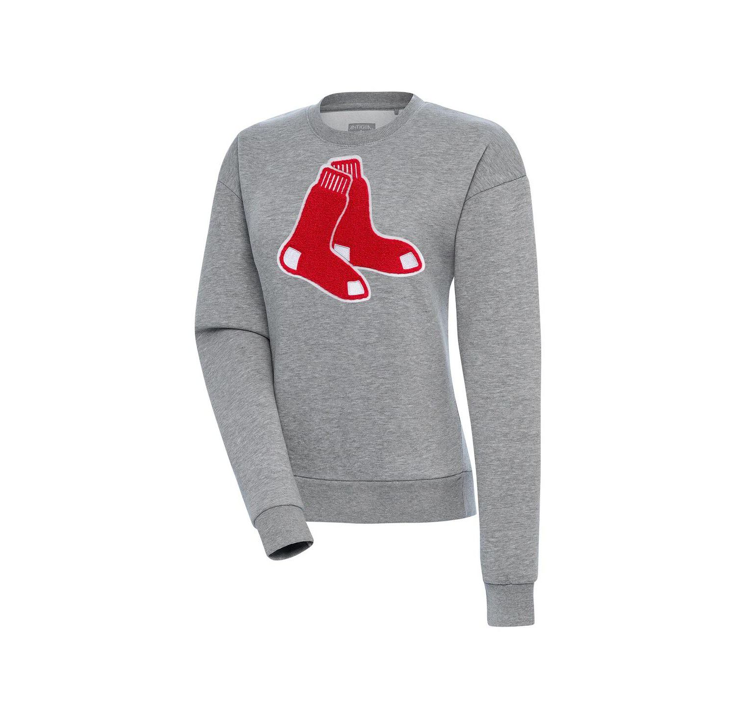 Women's Heather Gray Boston Red Sox Victory Chenille Pullover Sweatshirt